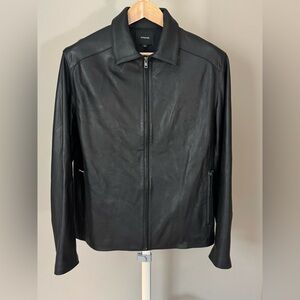 2024 VINCE Men’s Black Lambskin Leather Zip Jacket Size S
